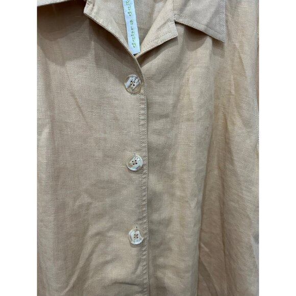 Debra Deroo Beige Button-Up Womens Linen Blouse Jacket Size 22 - Picture 4 of 10